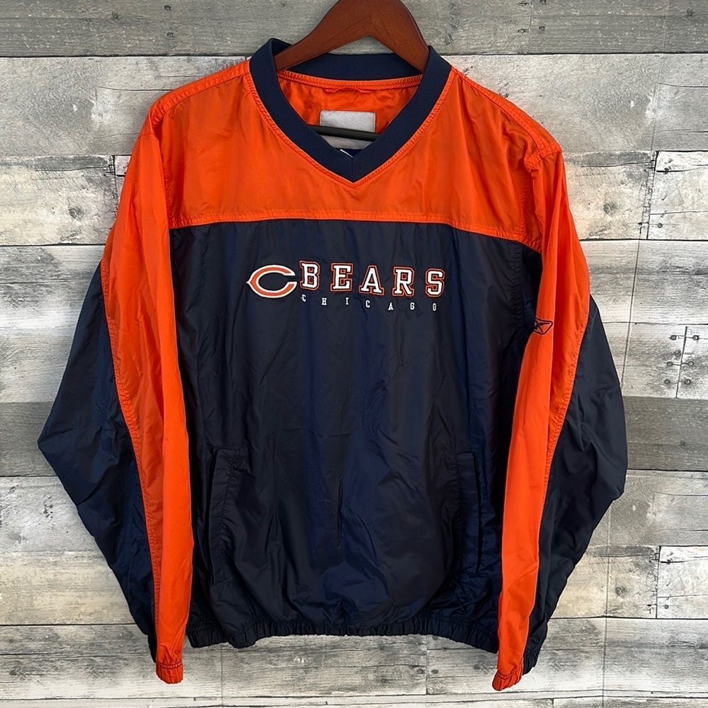 REEBOK CHICAGO BEARS PULLOVER WINDBREAKER MENS MEDIUM